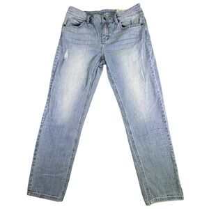 Cosmic Blue Love Jeans Women's Size 30 Light Wash Distressed Straight Leg